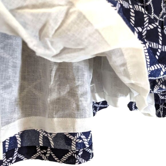 NWT Top It Off 100% Cotton Navy Blue & White Rope Print Casual Skirt Sz Large - Picture 3 of 8